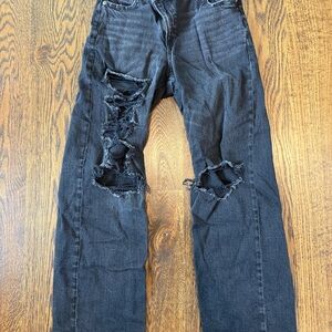 American Eagle Outfitters Black Distressed Men Jeans